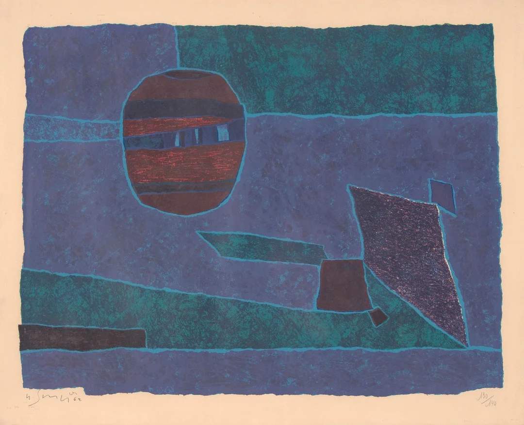 Singier, Gustave — "Bleu-violet" 1962 — Kunst/Grafikk — Blomqvist