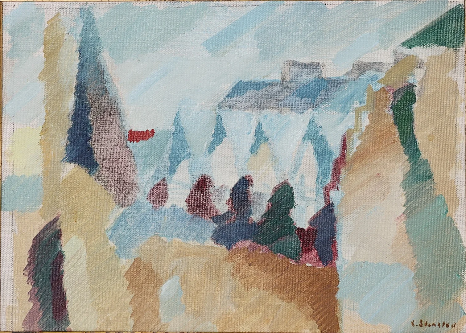 LARS STENSTAD. 1921-2014. Olja på pannå, signerad. — Paintings — Auktionsverket Engelholm
