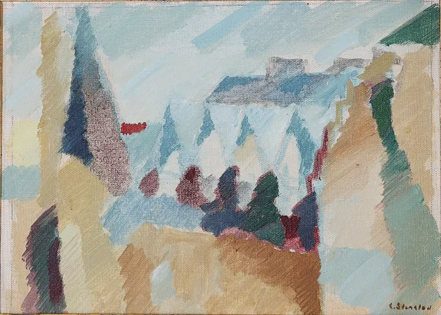 LARS STENSTAD. 1921-2014. Olja på pannå, signerad.