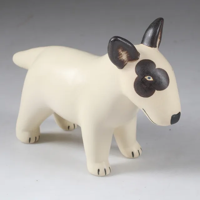 LISA LARSON. Figurin, stengods, bullterrier, K-Studion, Gustavsberg.