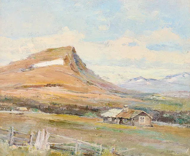 JOHAN BLADH. Oljemålning, signerad 61, fjällmotiv.