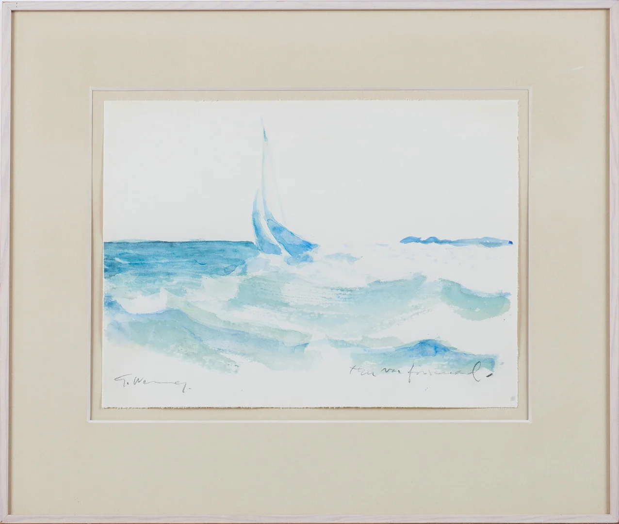 GÖSTA WERNER. "Hon var försenad", akvarell på papper, signerad G.Werner. — Paintings — Stockholms Auktionsverk Magasin 5