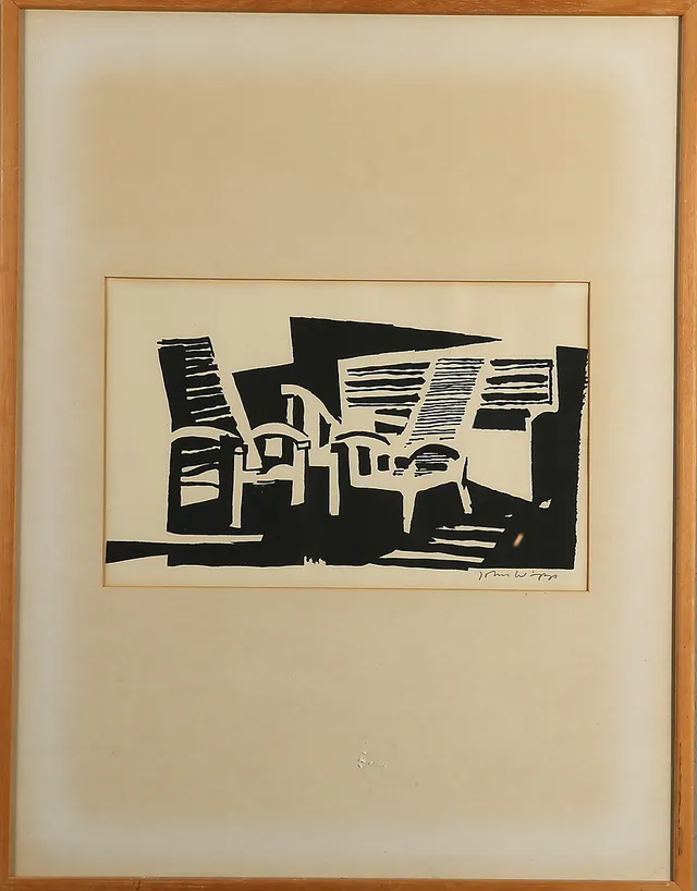 JOHN WIPP. litografi. Signerad John Wipp.