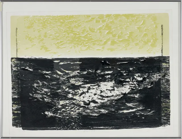 OLLE CARLSTRÖM (1920-2006). "Gryning" signerad och daterad 78, numrerad 99/150, färglitografi.