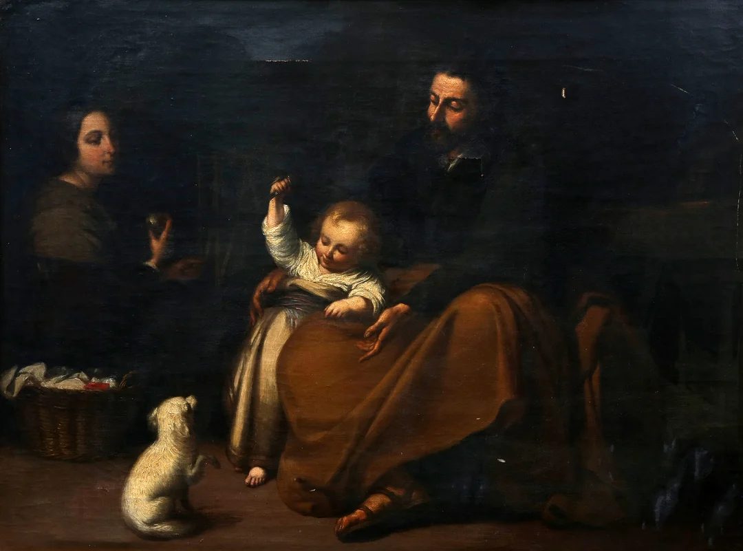 PIETRO MICHIS (1803-1903). The Holy Family with a Little Bird. — Paintings — Balclis