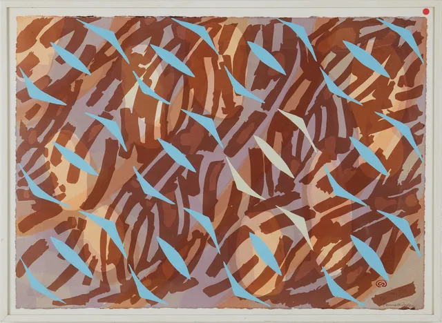 LENNART RODHE (1916-2005). Komposition, signerad och daterad Lennart Rodhe 1983, monogramsignerad i trycket, 8/15, färglitografi.
