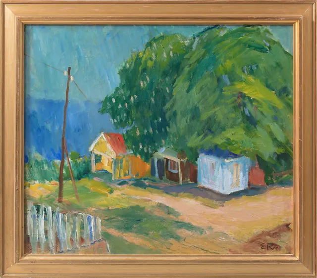 ERNST RÖHLANDER. "Kiosken, Arild". Olja på duk, signerad.