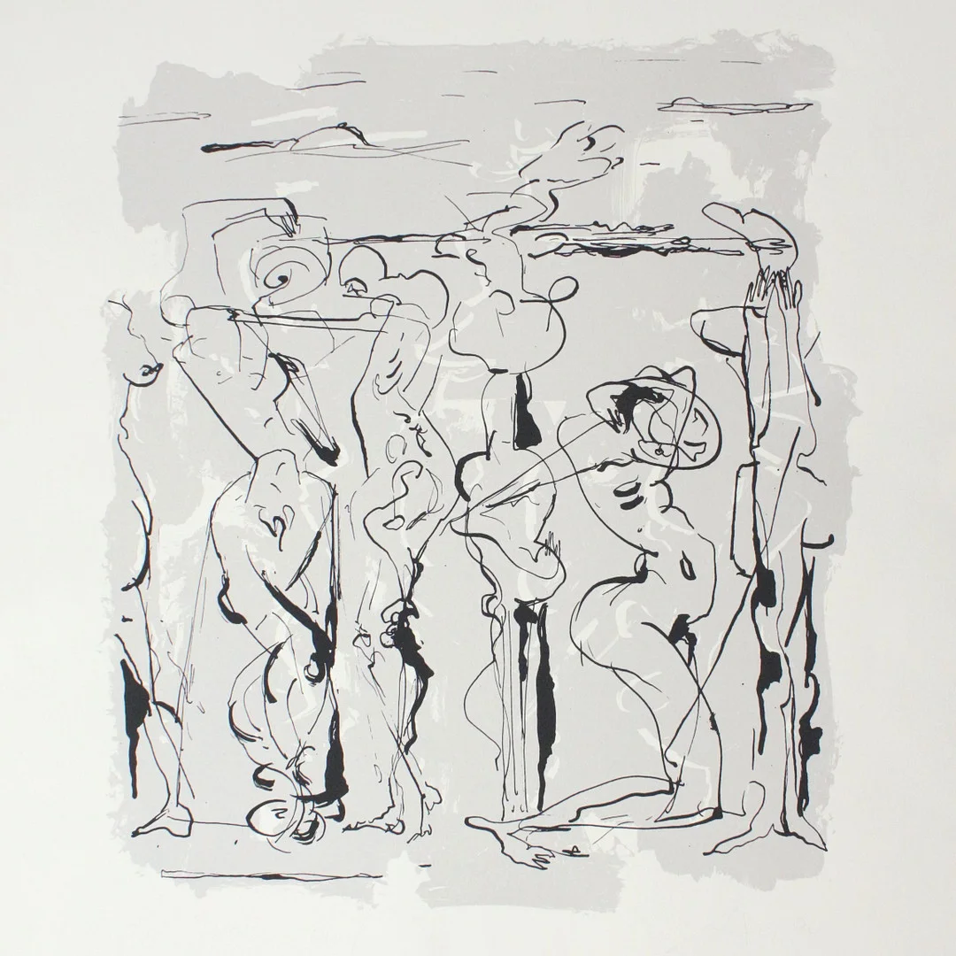 Unbekannter Künstler. 'Warten auf', Lithografie, E.A., signiert. — Engravings & Prints — Stockholms Auktionsverk Düsseldorf/Neuss
