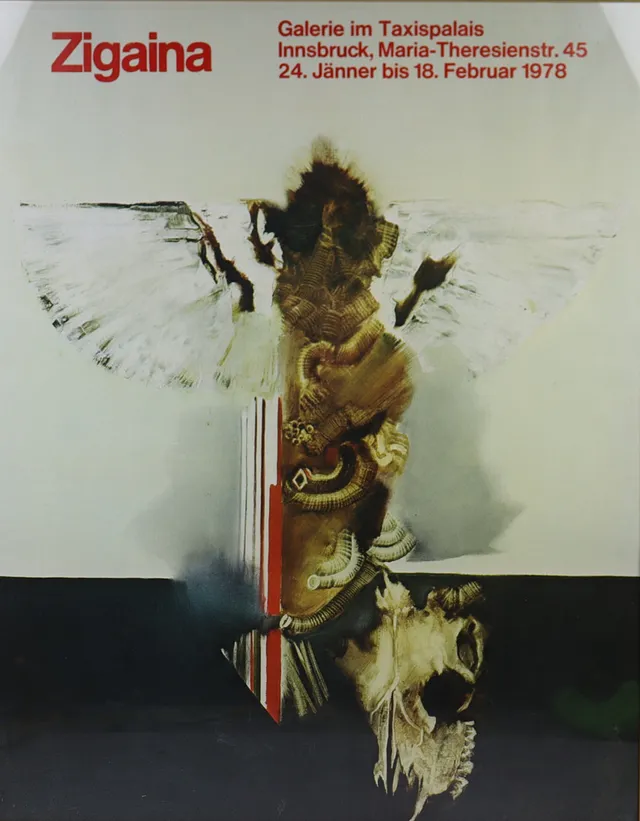 GIUSEPPE ZIGAINA (1924–2015). EFTER. utställningsaffisch, Galerie im Taxispalais, Innsbruck, 1978.