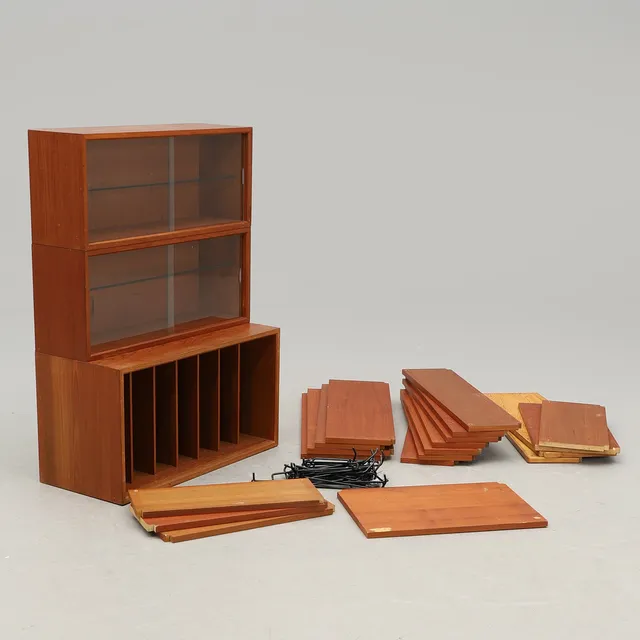 POUL CADOVIUS. Hyllsystem, teak, "Royal System", Cado, Danmark.