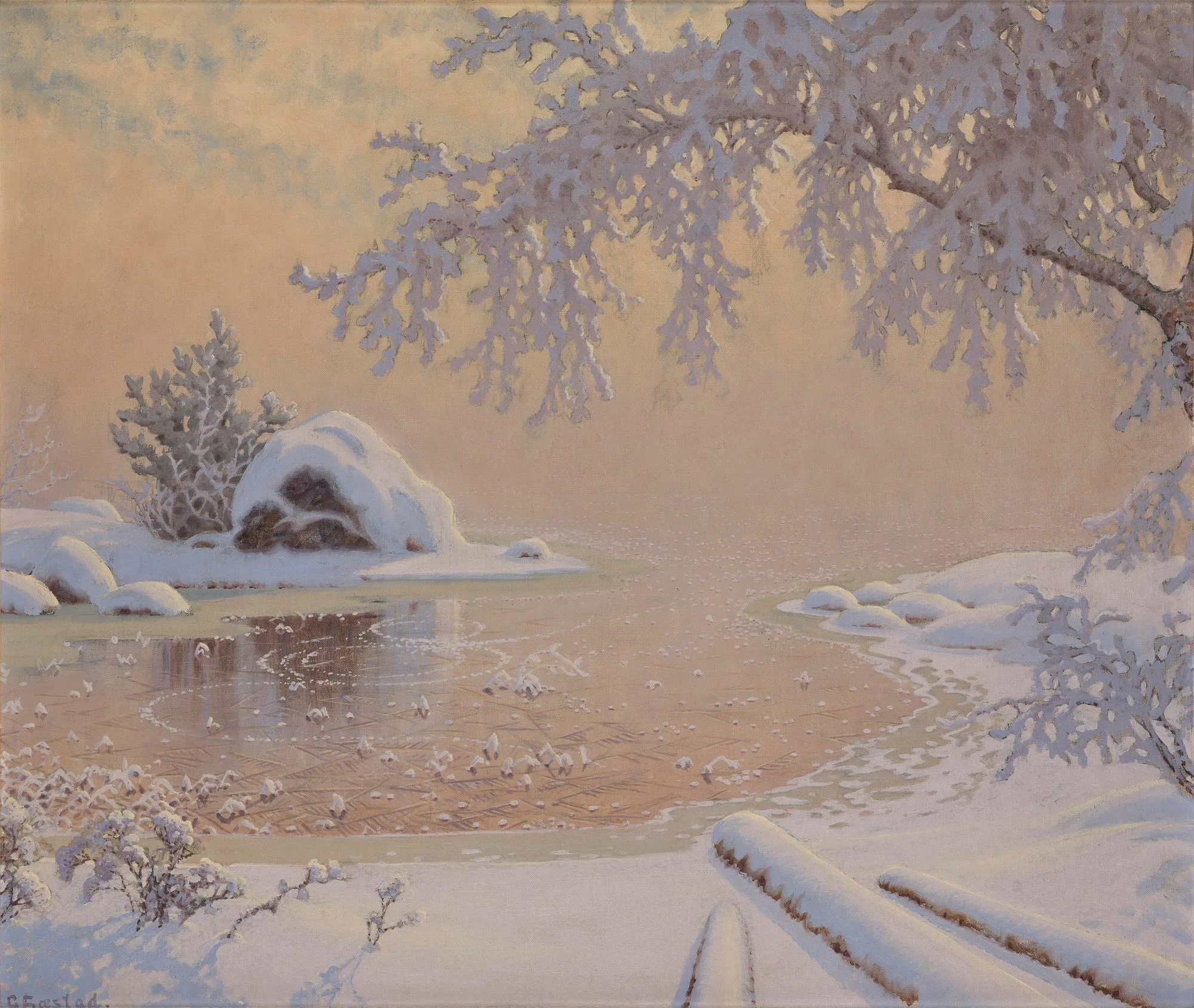 Gustaf Fjæstad, Rimfrost i gryningen. — Bukowskis