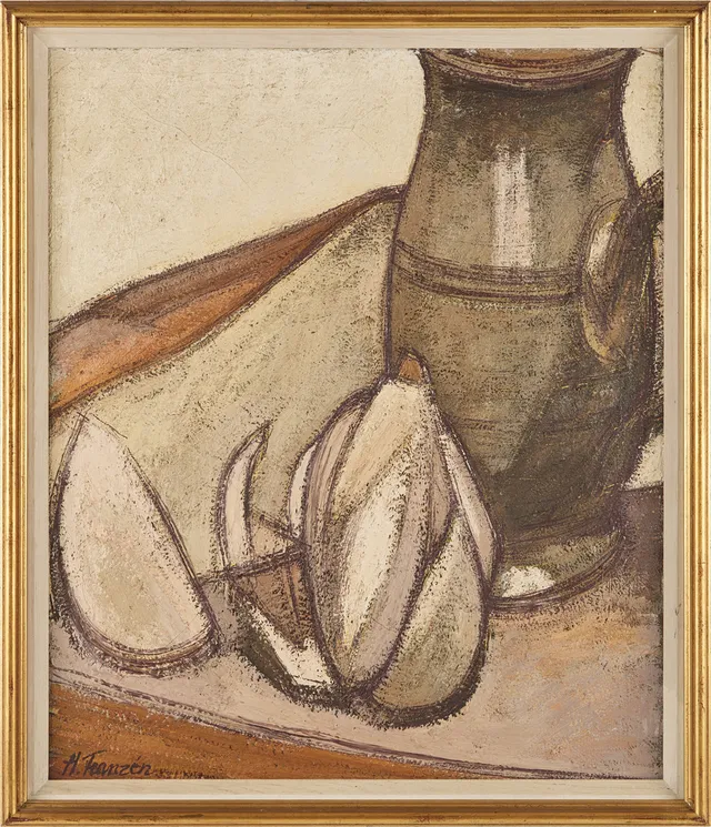 HELGE FRANZÉN (1913-2008) Stilleben med kruka, oljemålning på duk, signerad H.Franzén.