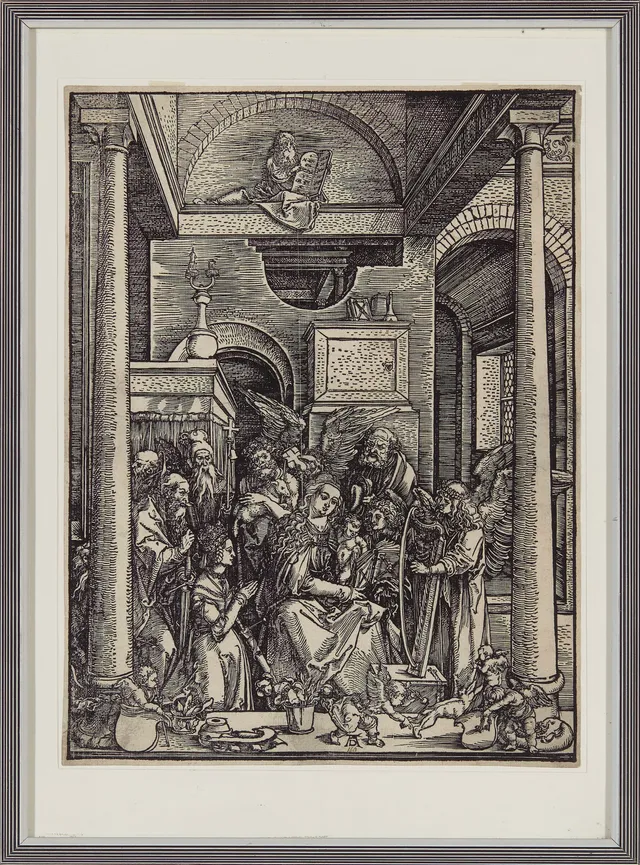 Dürer, Albrecht — "Maria blir æret i himmelen etter sin død"/ "Mariens Verehrung" ca. 1580