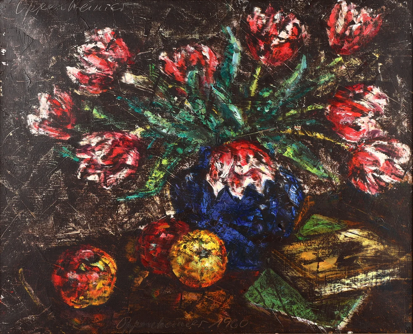 JOHNNY OPPENHEIMER. Blomsterstilleben, olja på duk, signerad signerad samt daterad 1960. — Paintings — Auktionshuset Kolonn