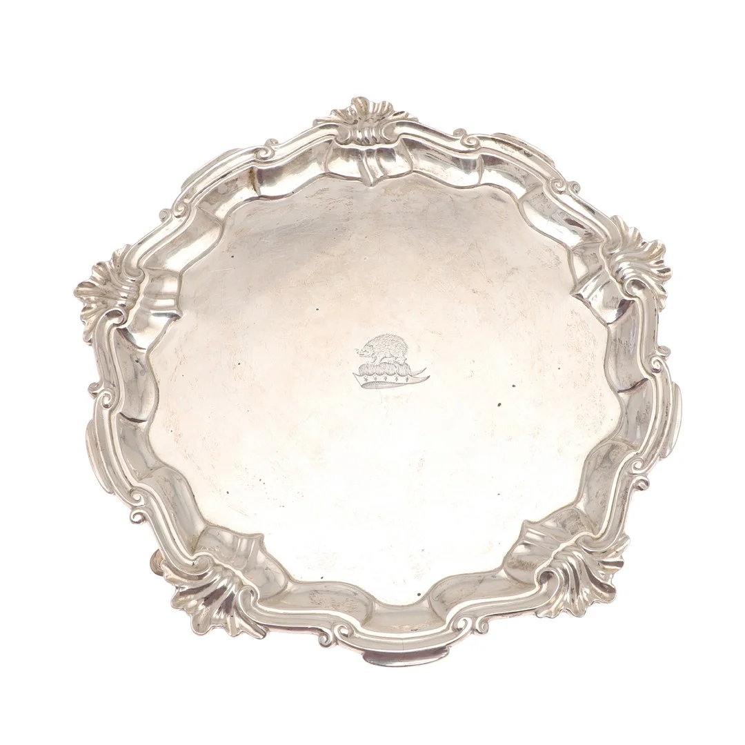 A GEORGE III SILVER SALVER. — Silver — Lawrences Auctioneers