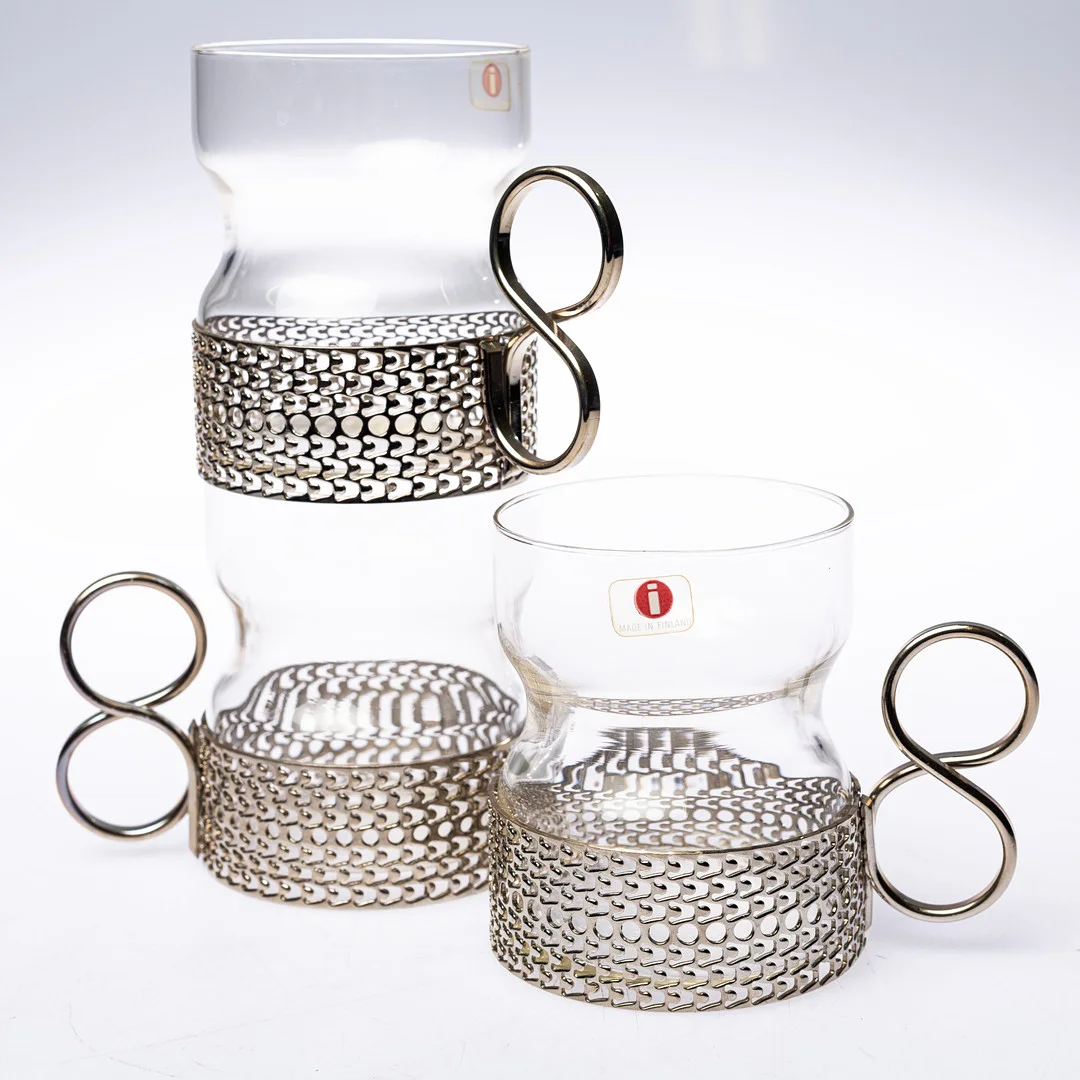TIMO SARPANEVA. Teglas/ glögglas, 12 st, "Tsaikka", Iittala. — Utility glass — Handelslagret Auktionsservice