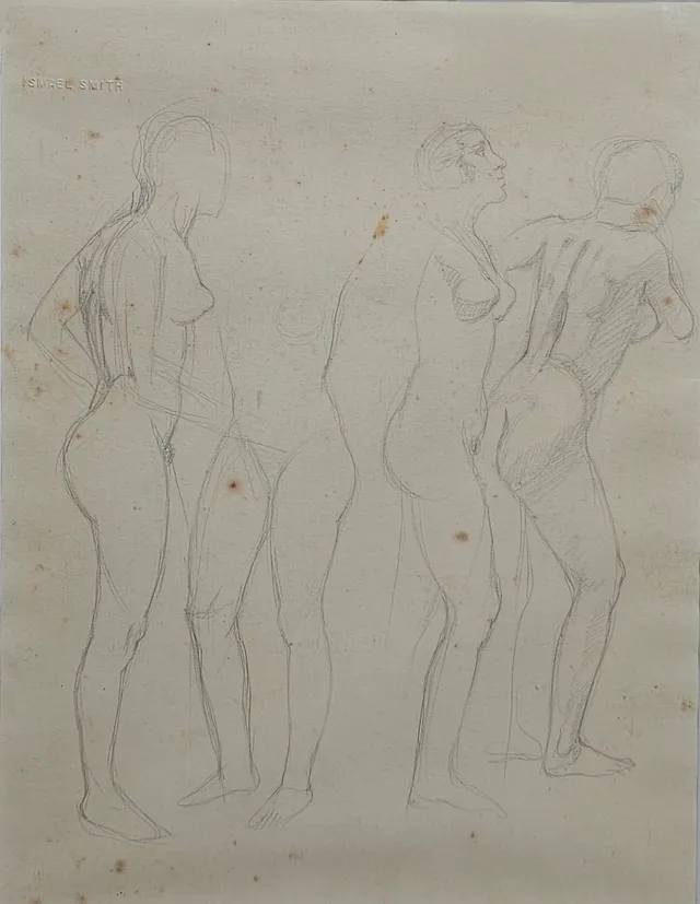 ISMAEL SMITH. ATRIBUIDO. ACADEMIA. DIBUJO SOBRE PAPE.