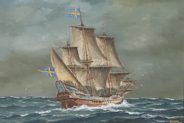 GREGOR HELLBERG. "Calmere nyckel", olja på duk, signerad Gregor.