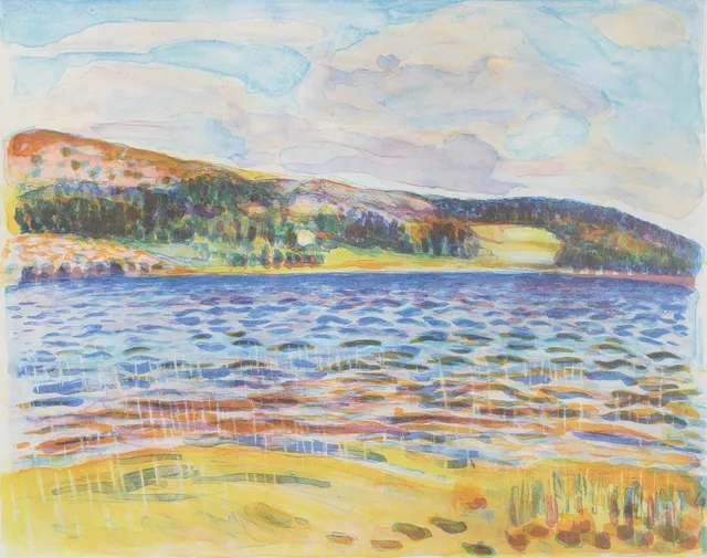 HANS EKVALL. Sjömotiv, färglitografi, signerad samt numrerad 144/350.