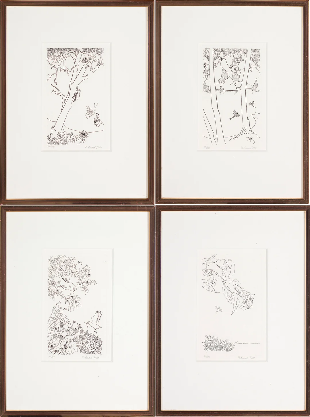 Finne, Ferdinand — Landskap med dyr og insekter — Kunst/Grafikk — Blomqvist
