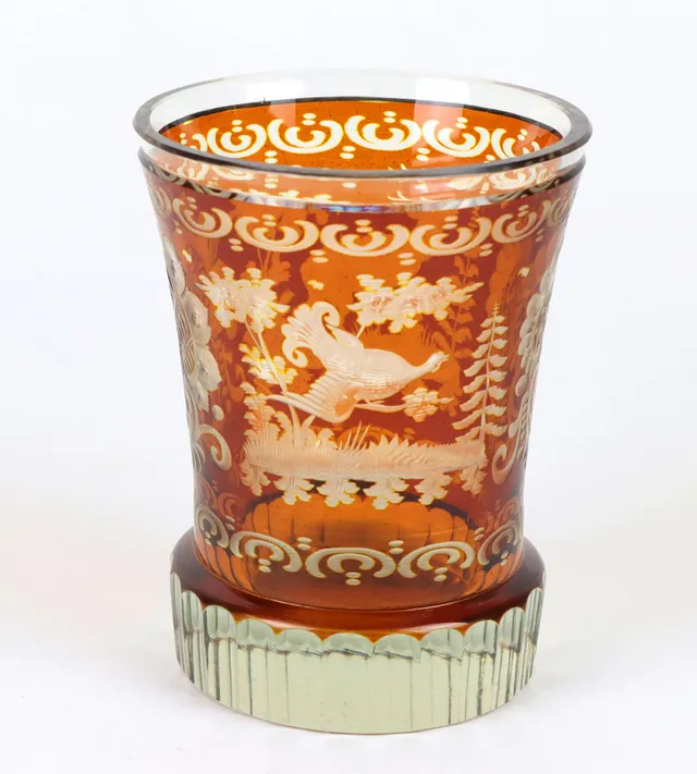 Beschliffener Fußbecher 1920er Jahre.