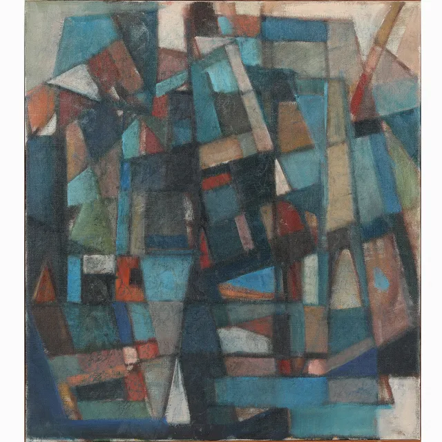 SVEN ÅGE LARSEN (1931-2004). Komposition, olie på lærred, 1972.