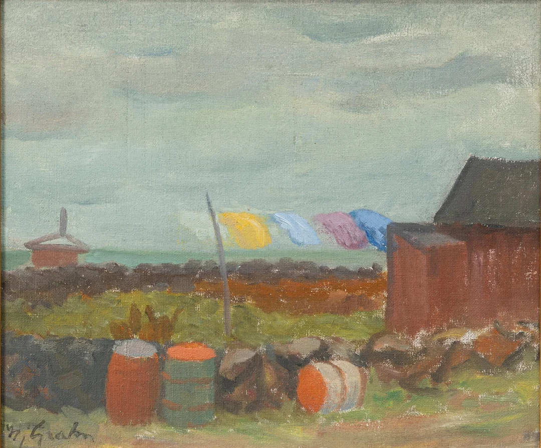 Hjalmar Grahn, "Tvätt på tork, Öland". — Konst/Modern svensk konst — Bukowskis