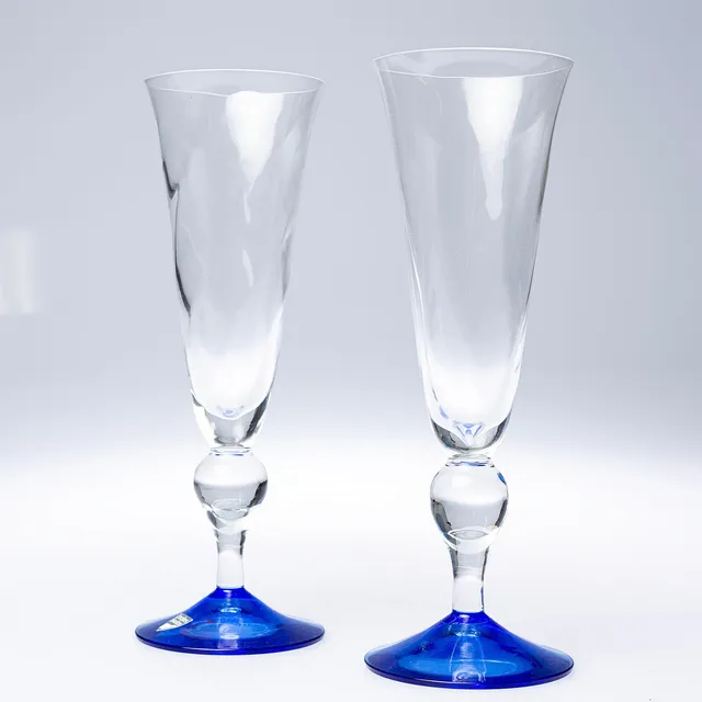 ERIKA LAGERBIELKE. Champagneglas, ett par, "Alice", Orrefors.
