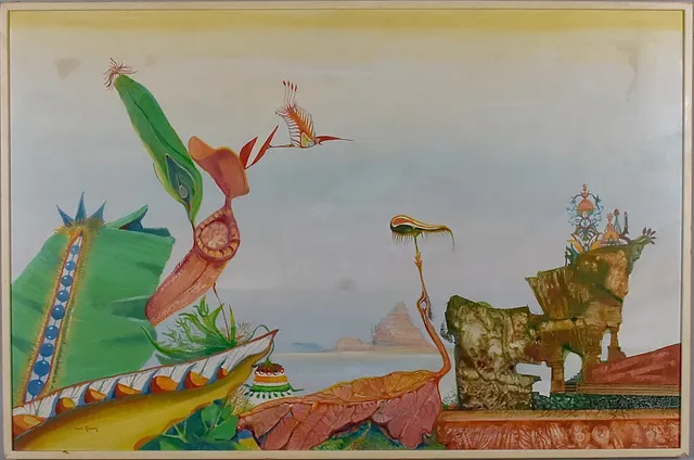 MARCEL GENAY. OLJEMÅLNING, "ÎLE DE CALYPSO".