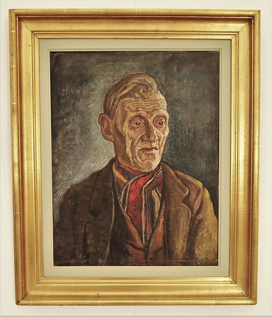GABRIEL STRANDBERG. NILS PETTER NORRLÄNNING, OLJA PÅ PANNÅ, SIGNERAD OCH DATERAD 1909. — Paintings — Lysekils Auktionsbyrå