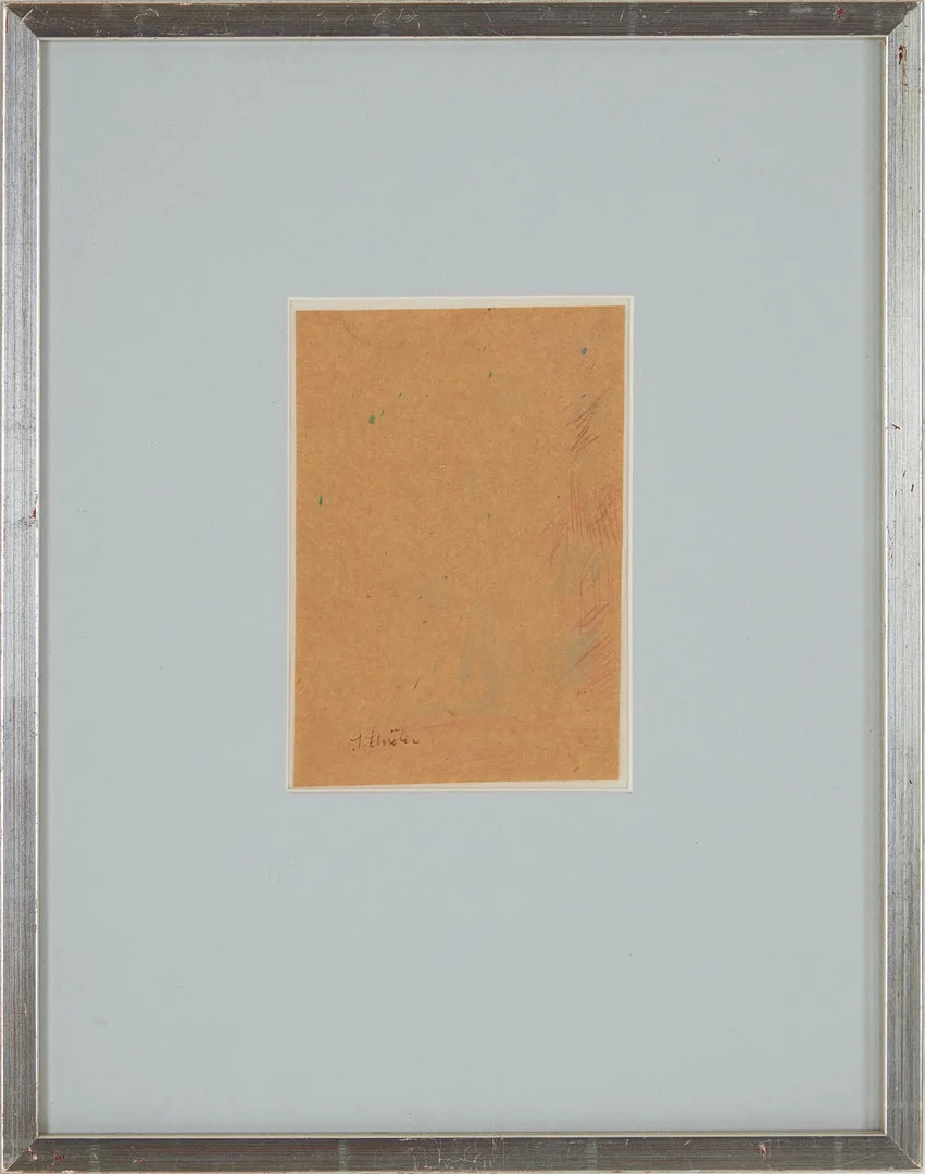 INGE SCHIÖLER. Komposition, krita på papper, signerad. — Drawings — Stockholms Auktionsverk Magasin 5