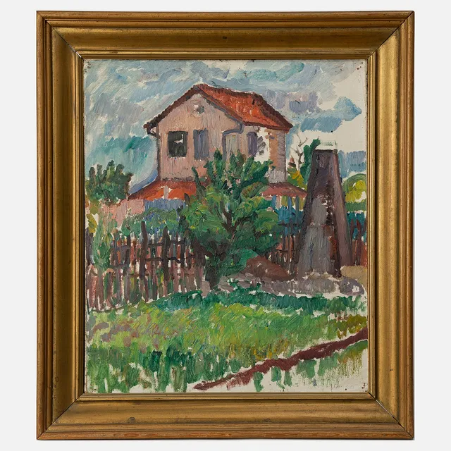 GÖSTA SANDELS. Hus i grönska.