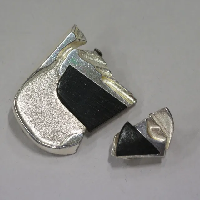 BJÖRN WECKSTRÖM. LAPPONIA FINLAND, BROSCH OCH ÖRHÄNGE, SILVER.