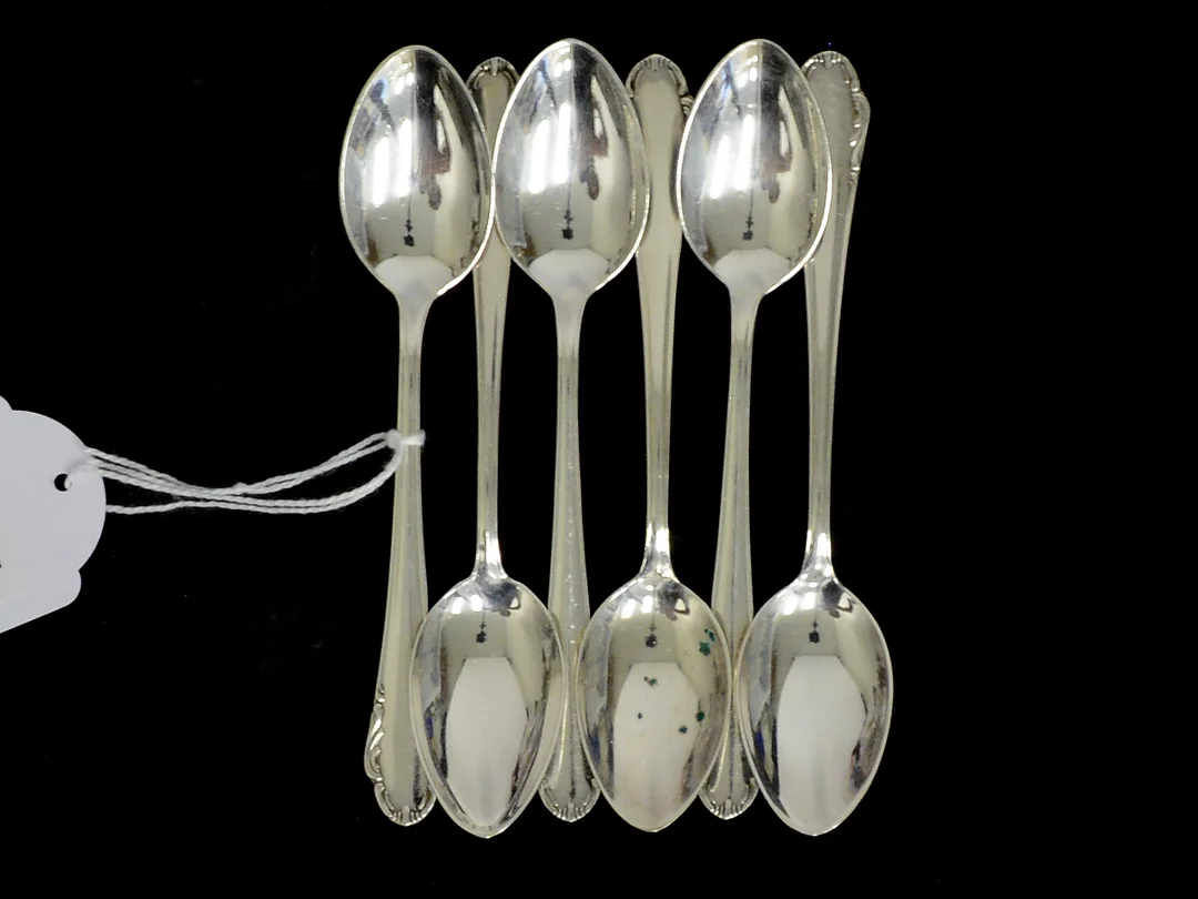 Kaffeskedar Haga 6st S830 91,2g 123mm, delvis missfärgat/ärgat — Silver/Matsilver — Kaplans