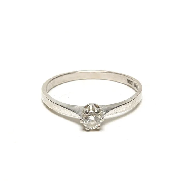 RING, vitguld 18 k, diamant 0.17 ct.
