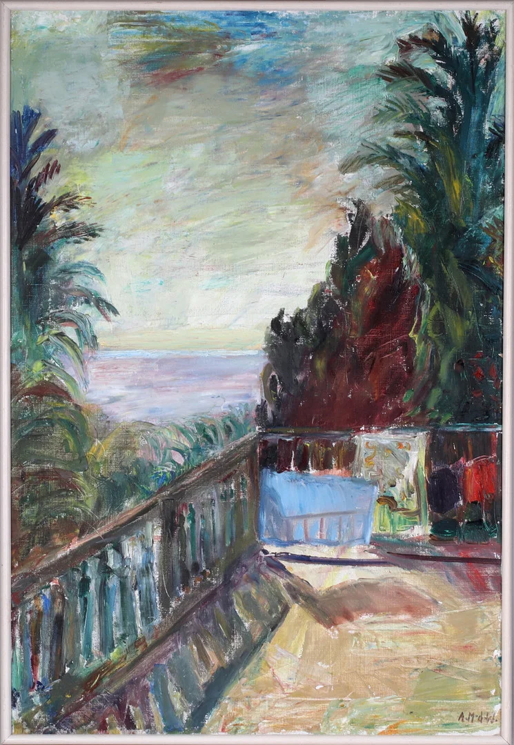 ASTRID MUNTHE DE WOLFE. Motiv från Madeira, olja på duk, signerad. — Paintings — Stadsauktion Sundsvall