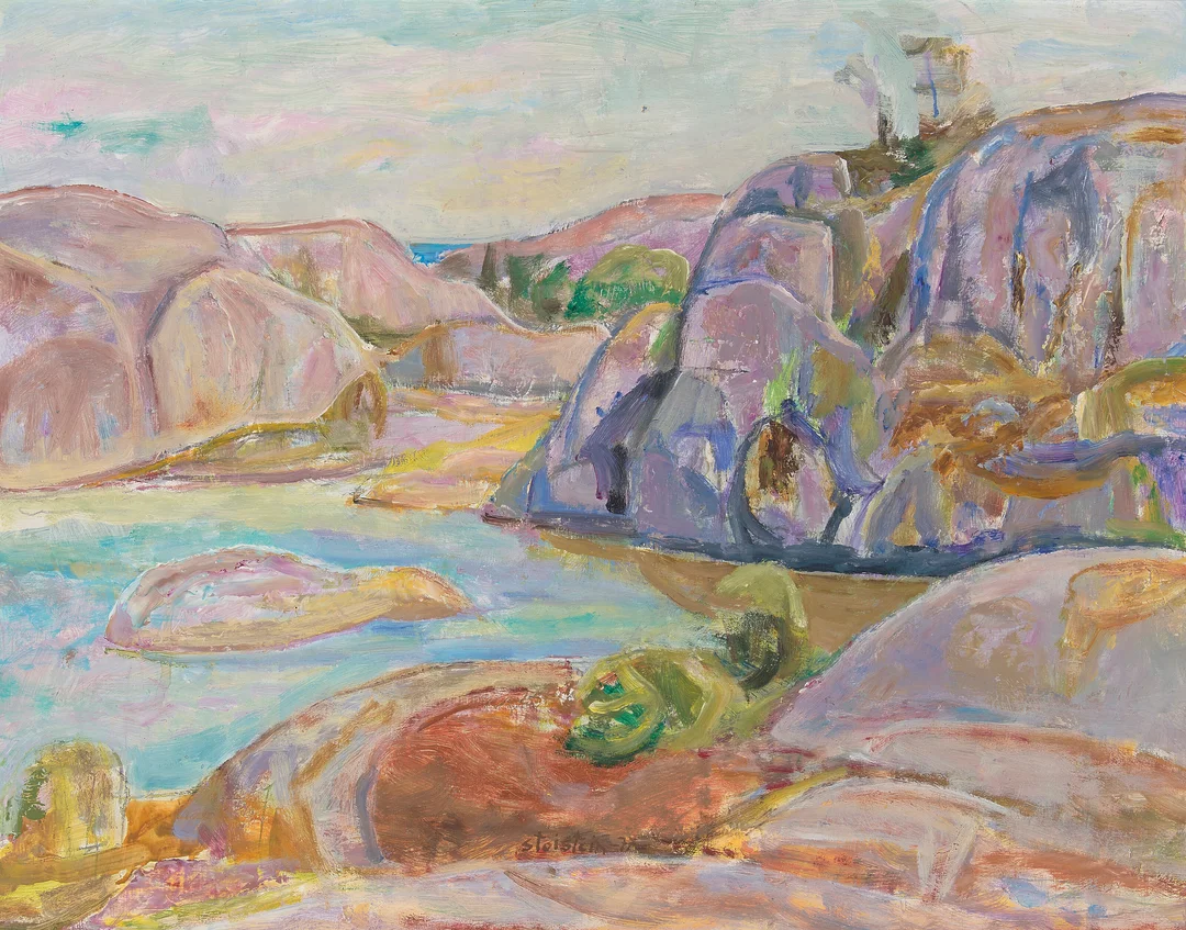 Storstein, Aage — "Stille bukt, Justøy" 1971 — Kunst/Maleri — Blomqvist