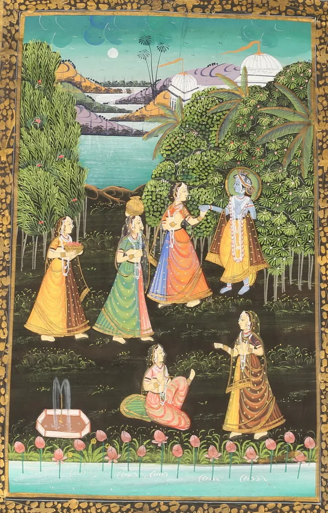 OKÄND KONSTNÄR, sidenmåleri, orientaliskt.