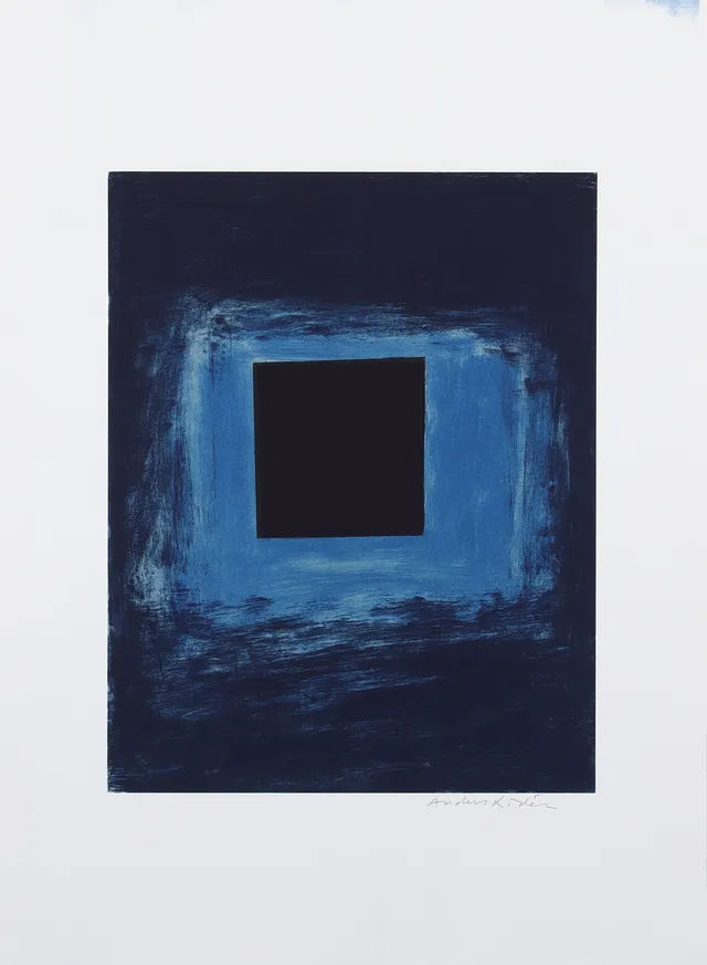 ANDERS LIDÉN. "Points of light moving on a square", litografi, signerad.