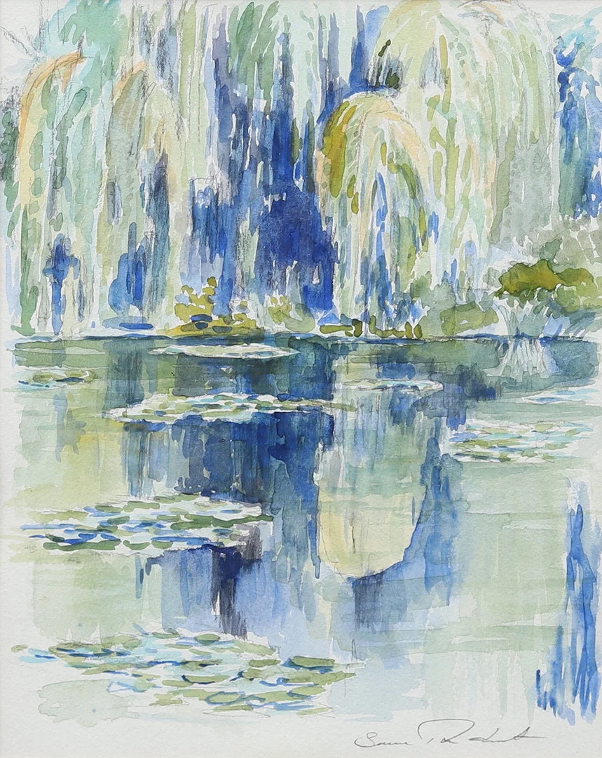 SUNE RUDNERT. Näckrosdammen Giverny, akvarell, signerad. — Paintings — Garpenhus Auktioner