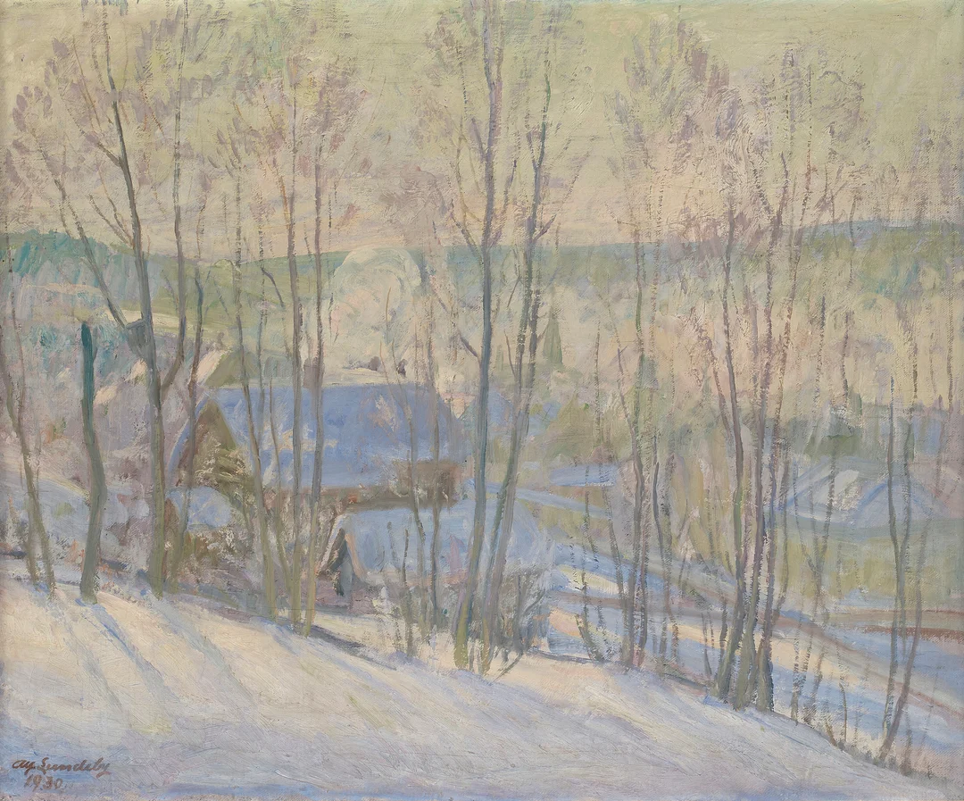 Lundeby, Alf — Vinterlandskap, 1930 — Kunst/Maleri — Blomqvist