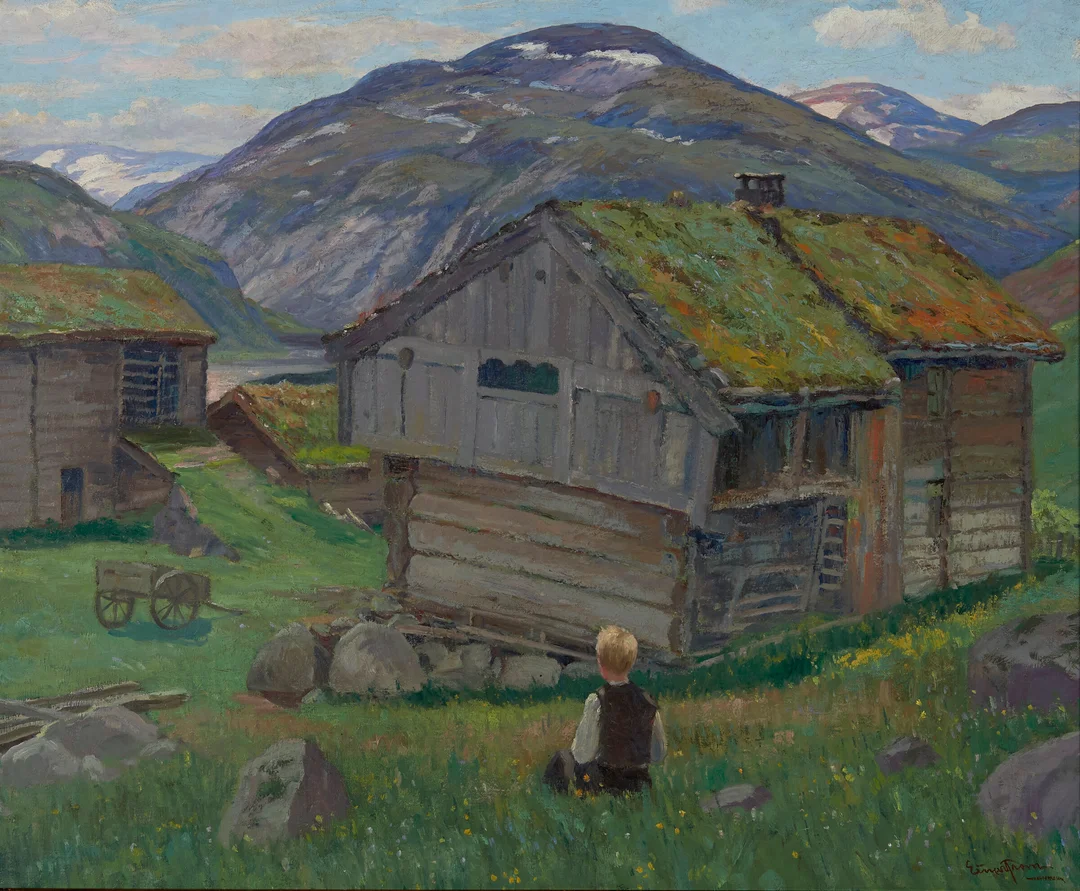 From, Einar — "Gårdstun, Setesdal" — Kunst/Maleri — Blomqvist