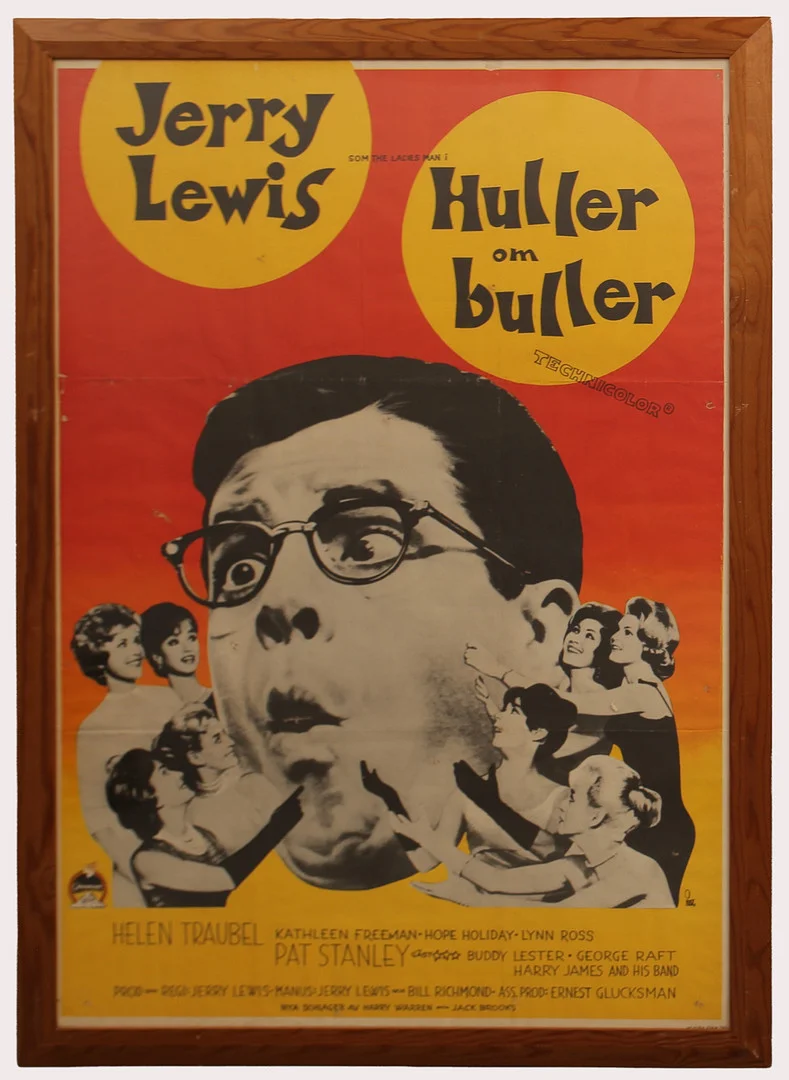 FILMAFFISCH, "Huller om buller", originaltryck, Jerry Lewis. — Movie memorabilia — Limhamns Auktionsbyrå
