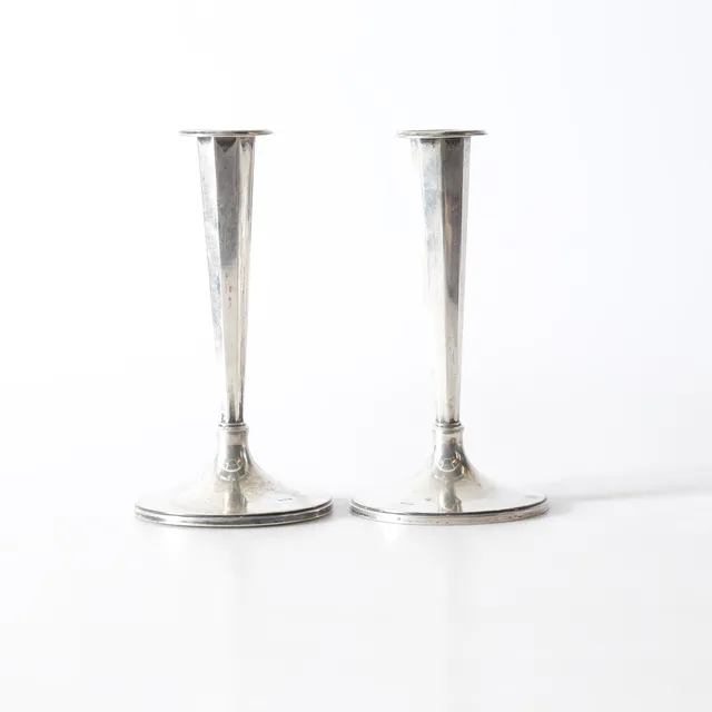LJUSSTAKAR, 1 par, silver, 1900-tal.