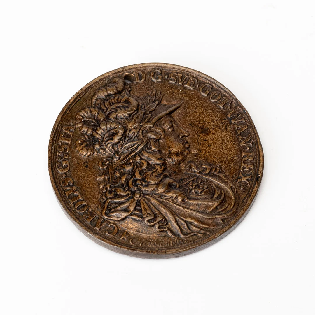 MEDALJ, Karl X Gustav (1654-1660) och Ulrica Eleonora, brons, A. Meybusch. — Orders & Medals — Auktionshuset Kolonn