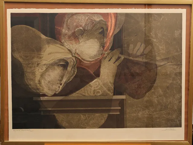 ALVAR SUNOL. Litografi, flöjtspelare, E.A, signerad Alvar.