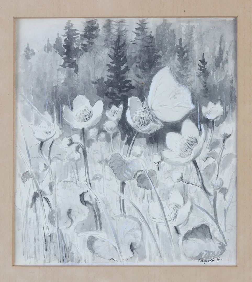 GEORG LAGERSTEDT. AKVARELL. "Citronfjäril". Signerad. — Paintings — Skånes Auktionsverk