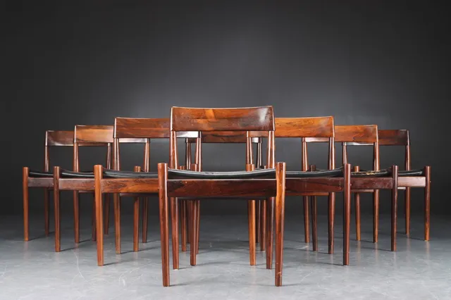 Grete Jalk. Eight dining chairs made in rosewood, from the 1960s. (8)