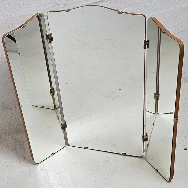 SPEGEL, 3-delad, teak, Swedish modern, 1940/50-tal.