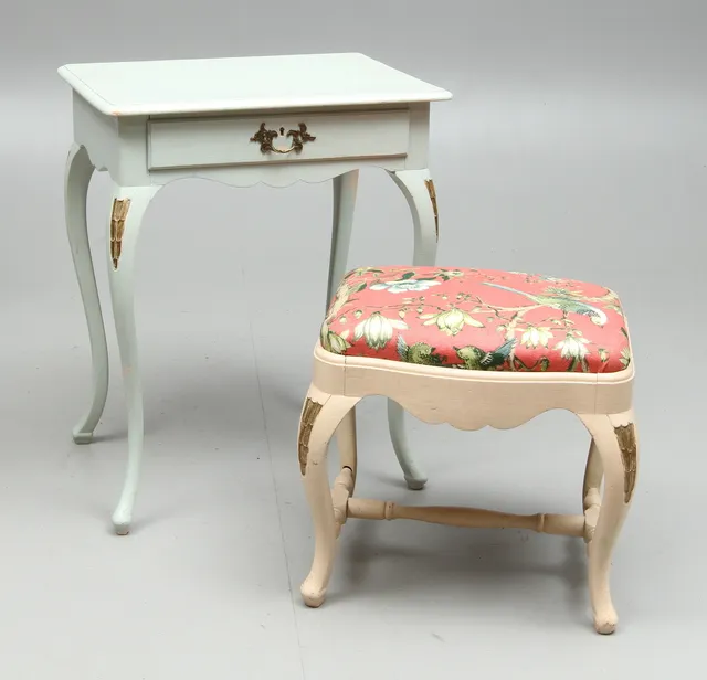 BORD samt PALL, rokokostil, 1900-tal.